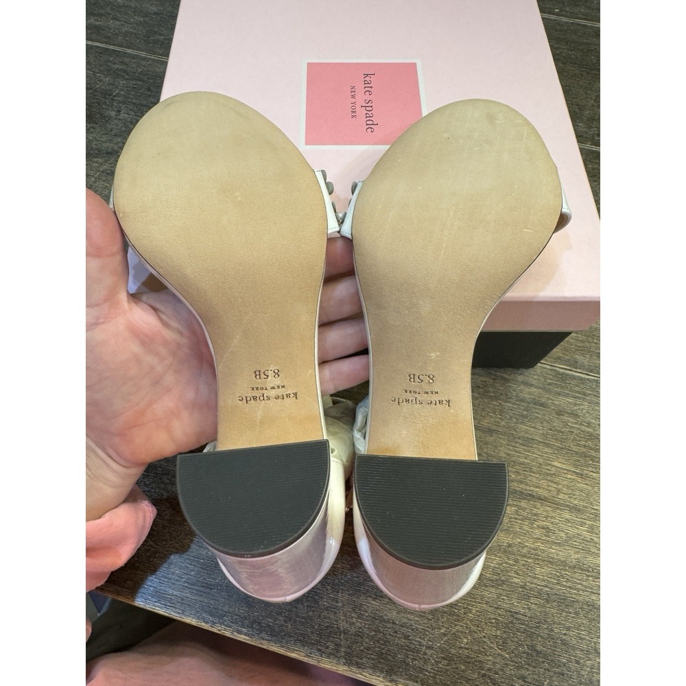 Kate Spade Paradisi Heeled Pump Dress Sandals Size 11 NIB in Optic White! - Picture 7 of 10